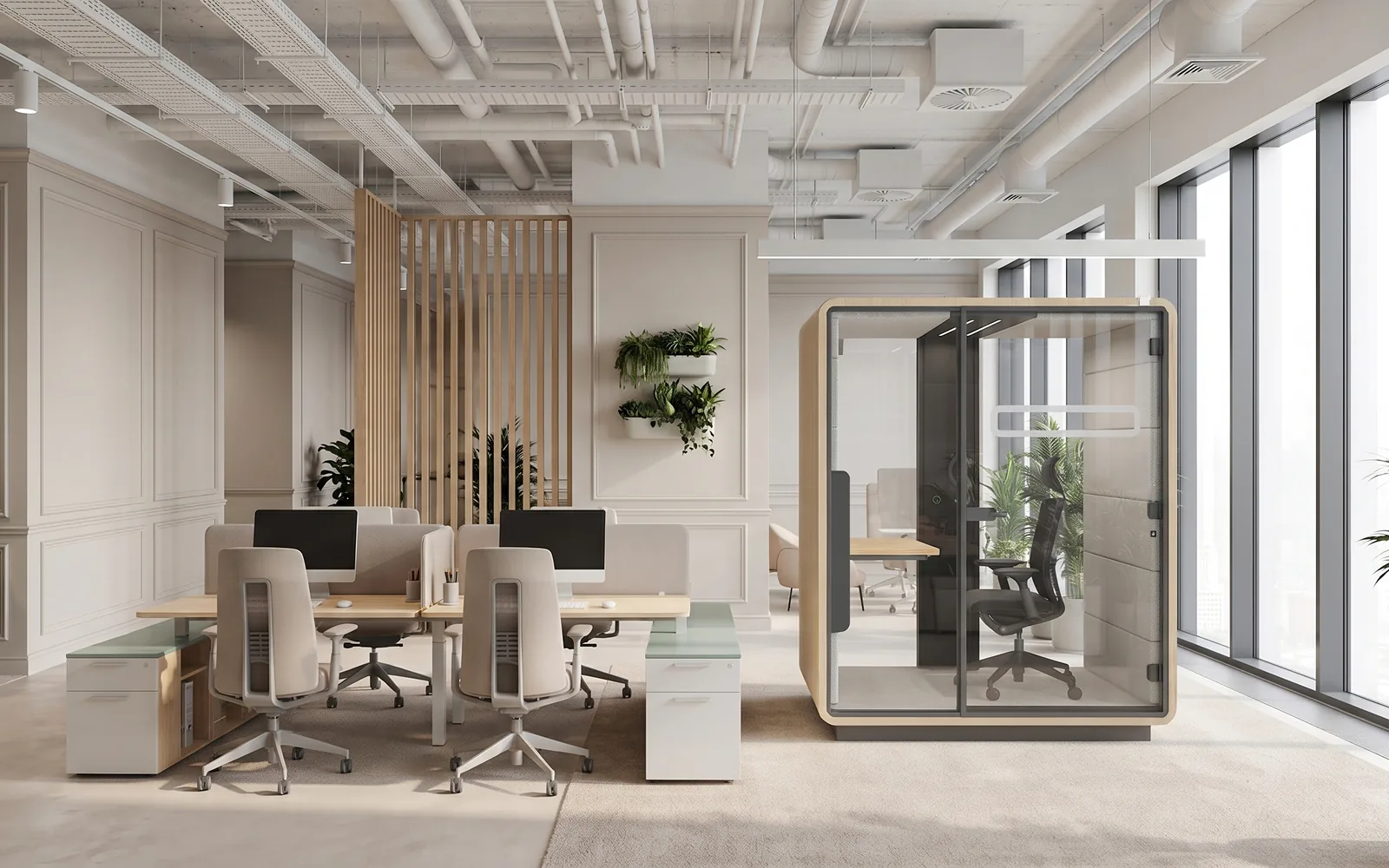 Kabina Hushoffice - spotkania hybrydowe, wariant 2