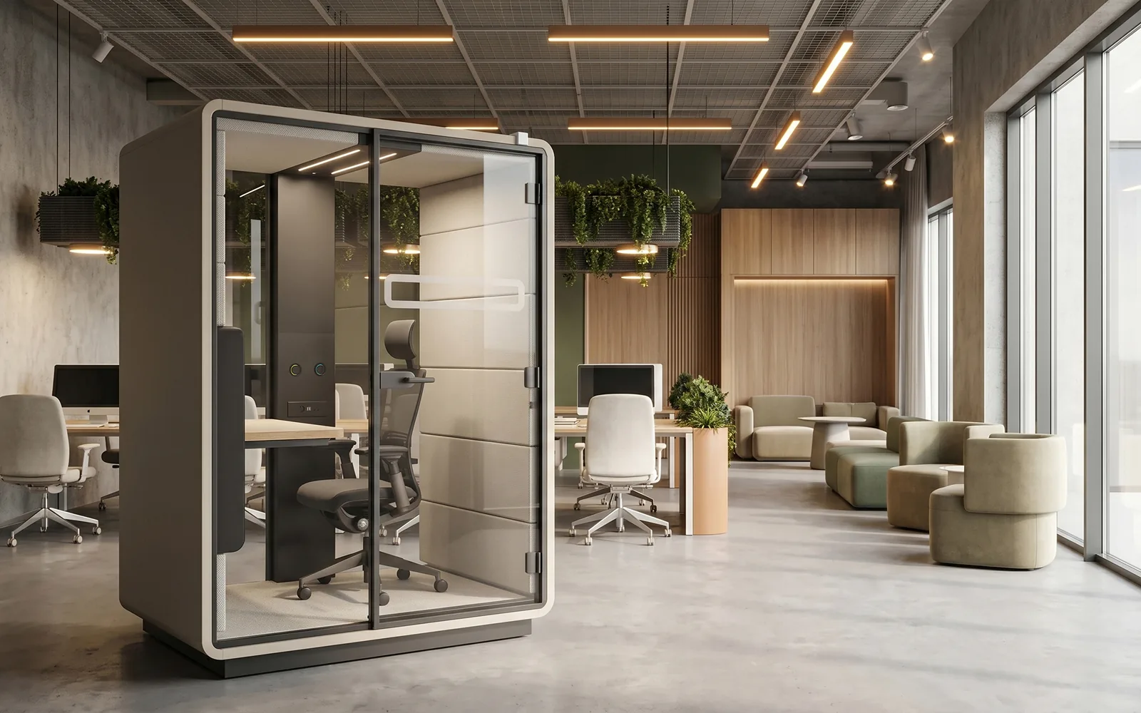 Kabina Hushoffice - spotkania hybrydowe, wariant 5