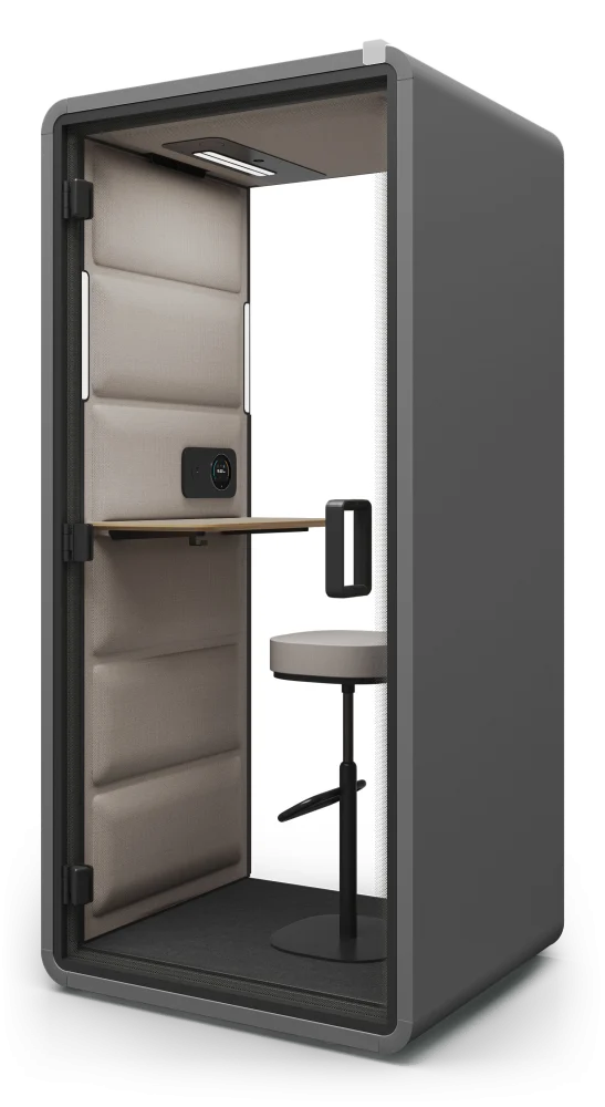 Hushfree XS acoustic pod, side view