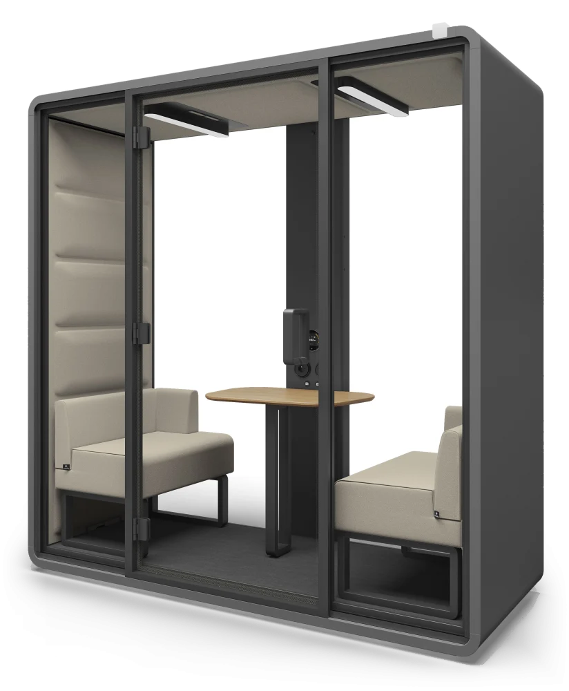 Hushfree XM acoustic pod, side view