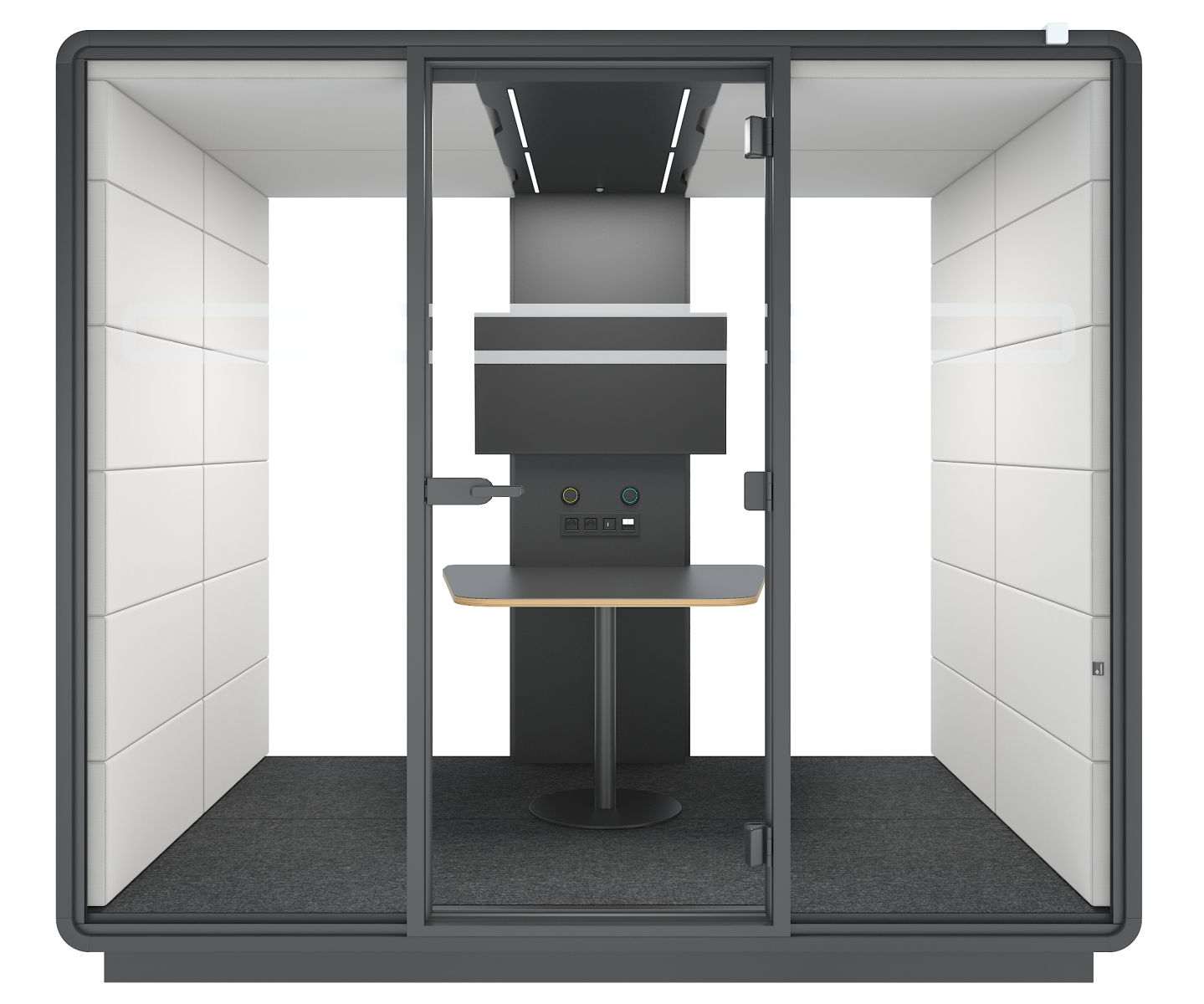 Hushmeet L acoustic pod seen from the front