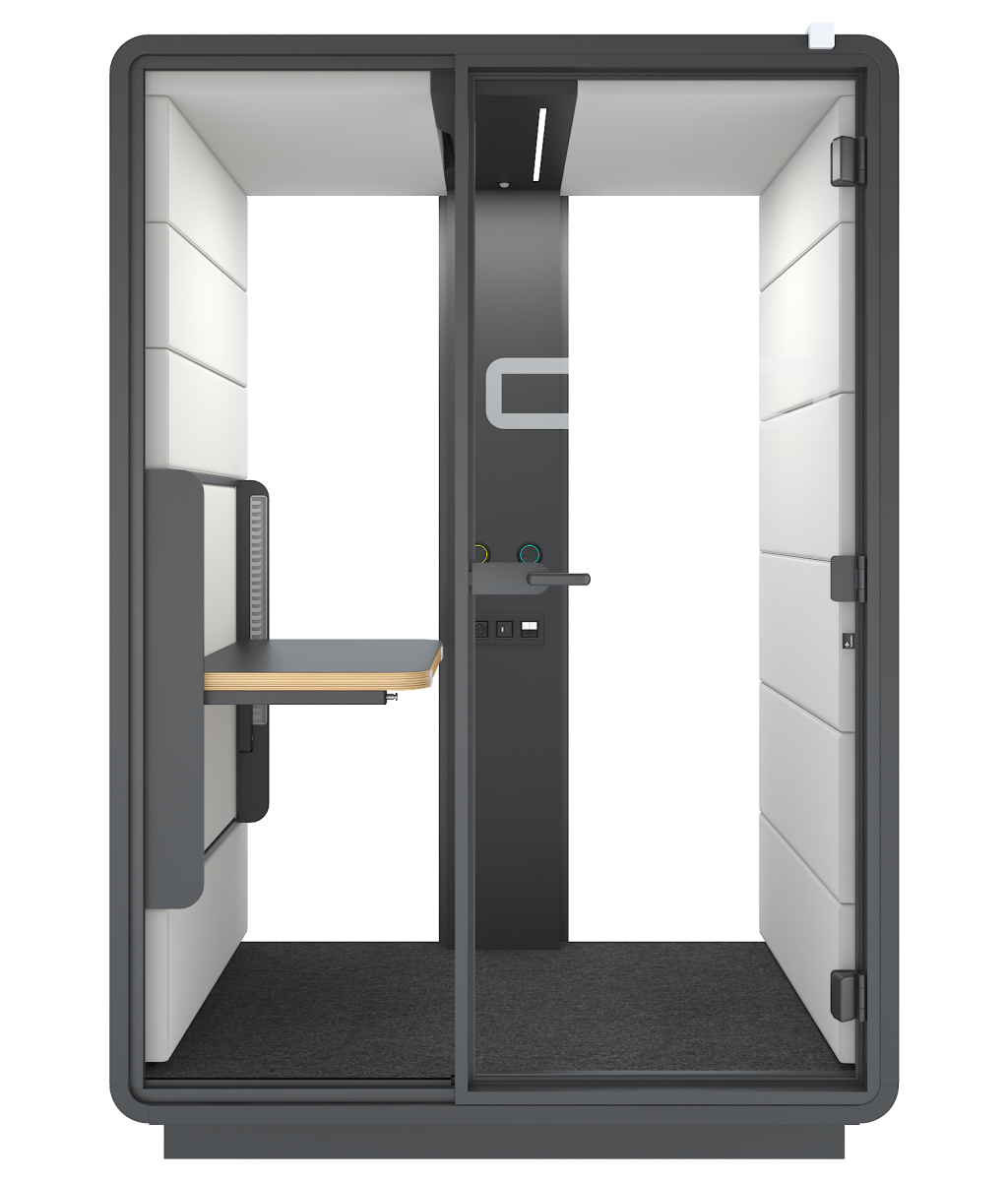 Hushwork Sit&Stand acoustic pod seen from the front