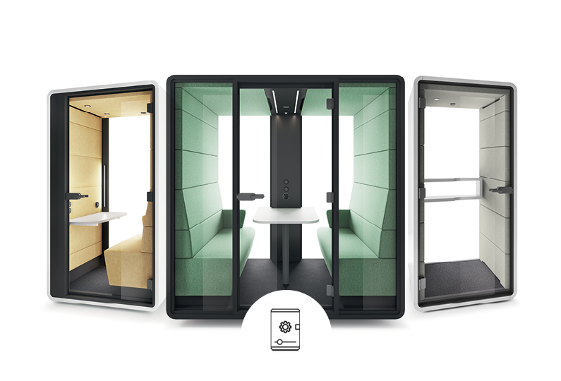 Hushoffice Product configurator of office meeting pods