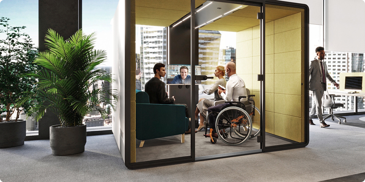 Large ADA compliant office pod Hushoffice hushAccess.L