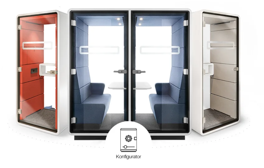 A double acoustic pod for office hushTwin Hushoffice