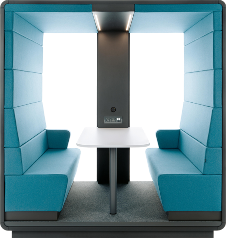 Open office pod for 2-4 persons hushMeet.open from Hushoffice