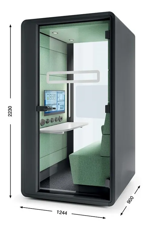 Hushoffice_HushHybrid_cabine_acoustique_bureau_pour_1_personne Cabine acoustique bureau Hushoffice HushHybrid
