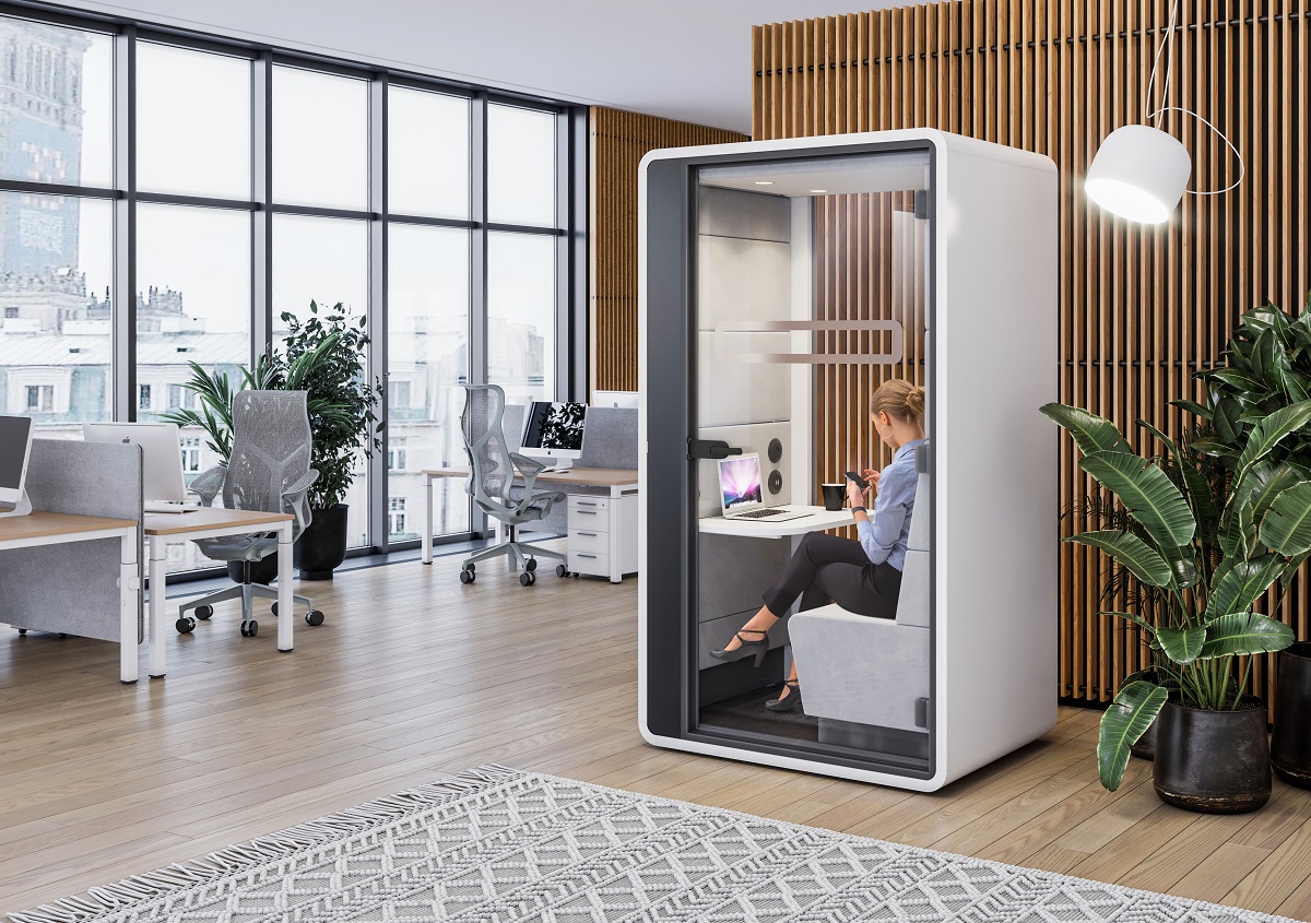 HushHybrid acoustic office pod features & functionalities 