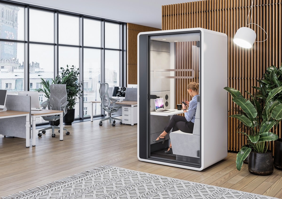 One-person pod for high-quality video conference calls