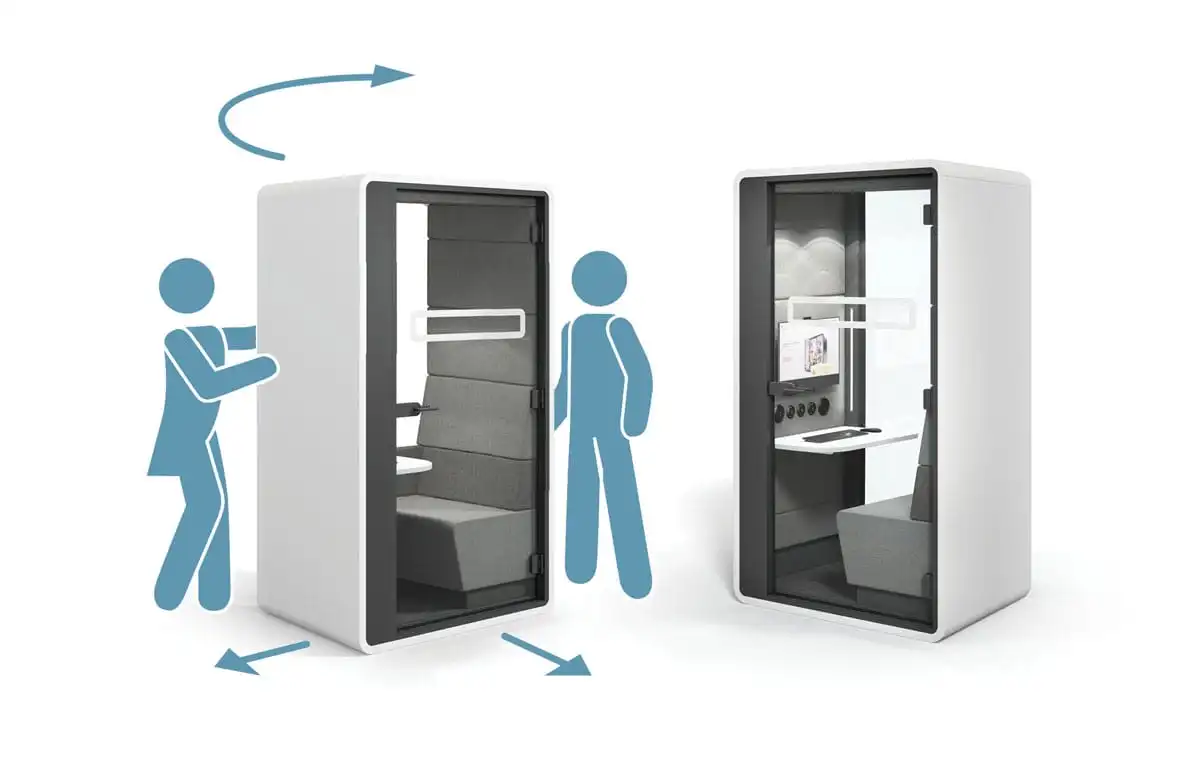 HushHybrid une salle de vidéoconférence mobile.