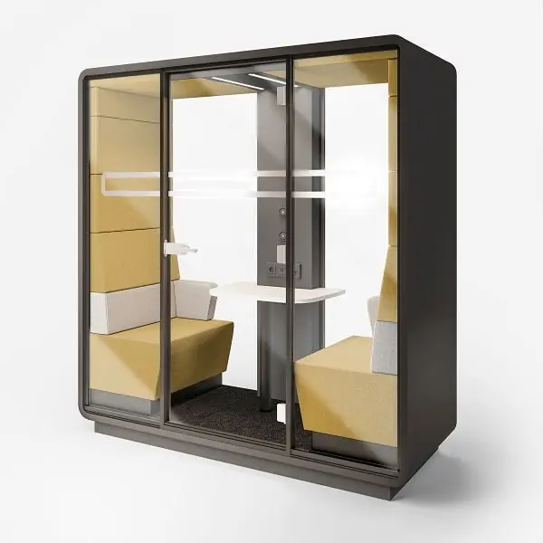 The hushMeet.S acoustic office cabin. An effective space for 2-person meetings