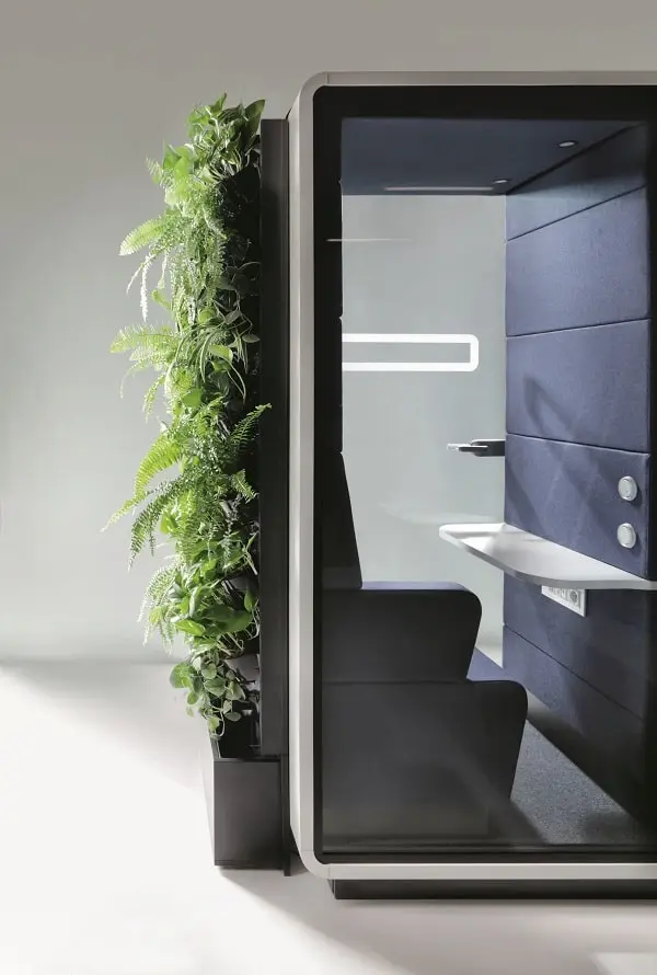 The greenWall cleans air of pollutants while reducing stress. It's like a vertical garden for the office. It beautifies brilliantly.