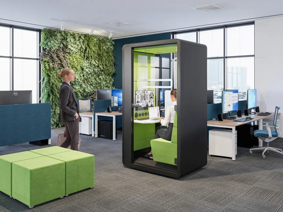 Address return-to-office anxiety with acoustic pods?