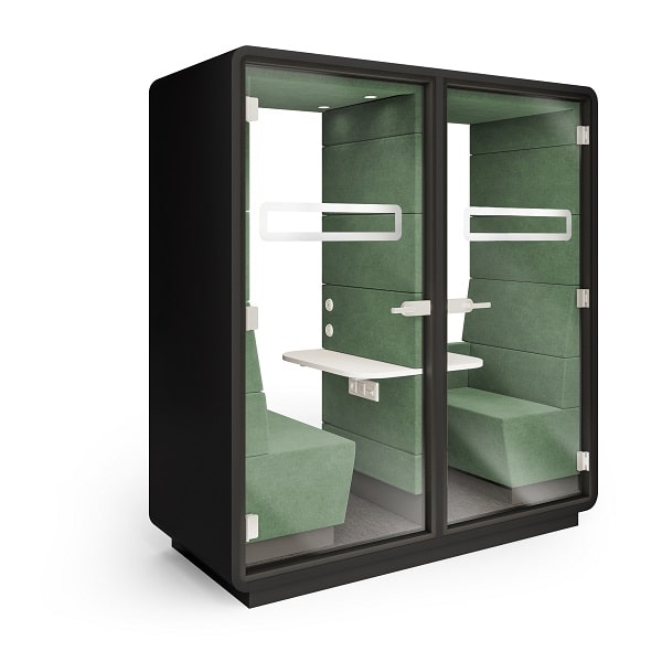 The hushTwin isolation booth for small office spaces.