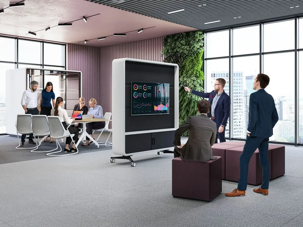 HushWall is a movable partition wall for the flexible office.