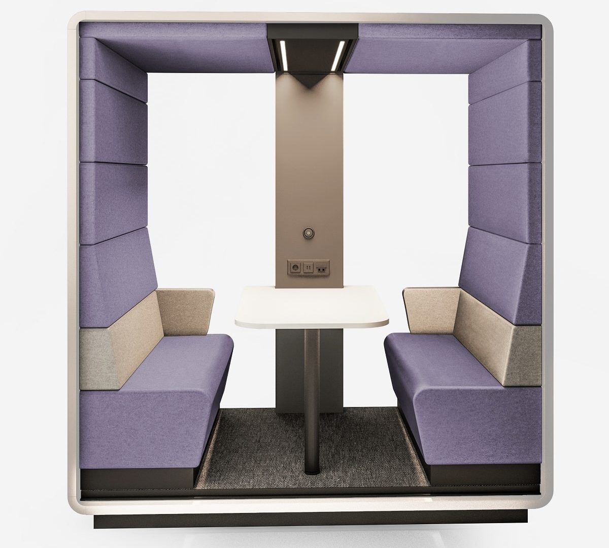 4-osobowa otwarta kabina akustyczna Hushoffice do nieformalnych spotkań w biurze