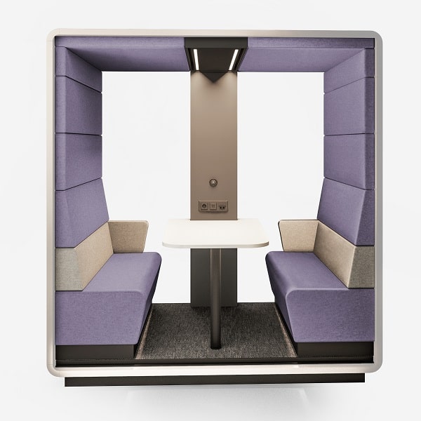 Une cabine acoustique Hushoffice pour obtenir l'intimite au sein de bureau