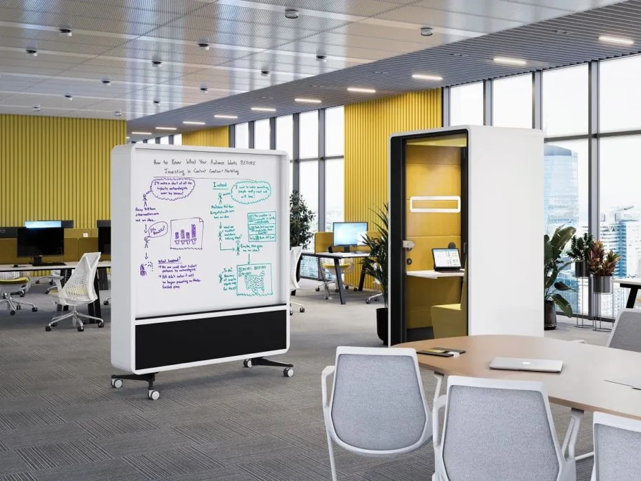 Die reversible Trennwand fürs Büro hushWall, die erste Wahl für Marketingfachleute