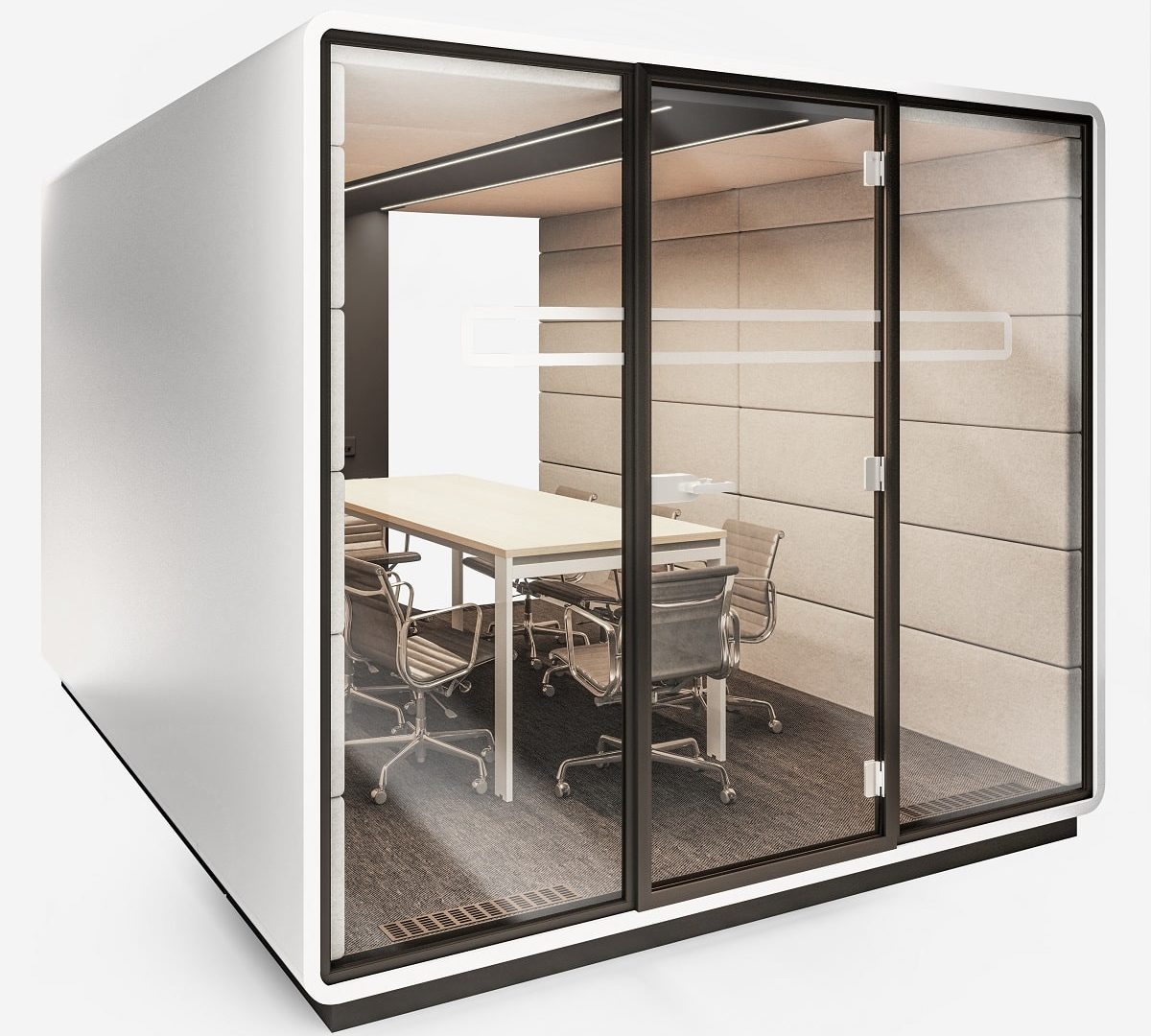 Die modulare Konferenz-Bürobox hushMeet.L für große Meetings