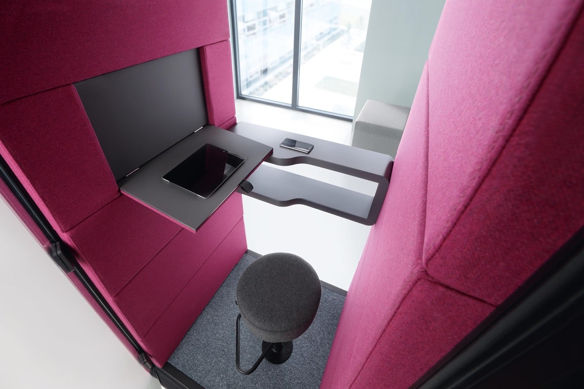 HushPhone is a privacy phone booth for the office.