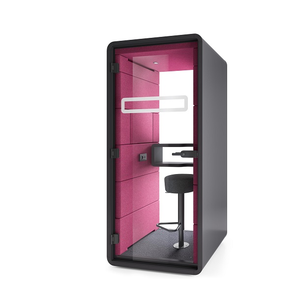 Modern phone booths like hushPhone are a look. Rather than sticking out like a sore thumb, they fit into any contemporary aesthetic, completing it.