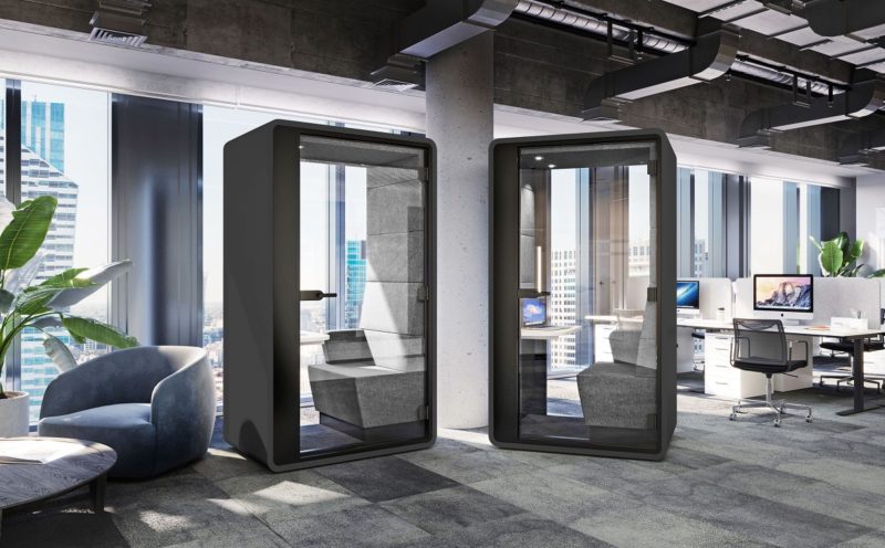 Arbeitsboxen verwirklichen alle 3 wesentlichen Elemente eines hybriden Büros