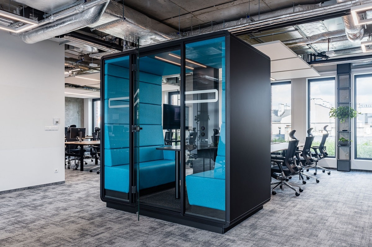 HushMeet is a soundproof pod for open plan offices