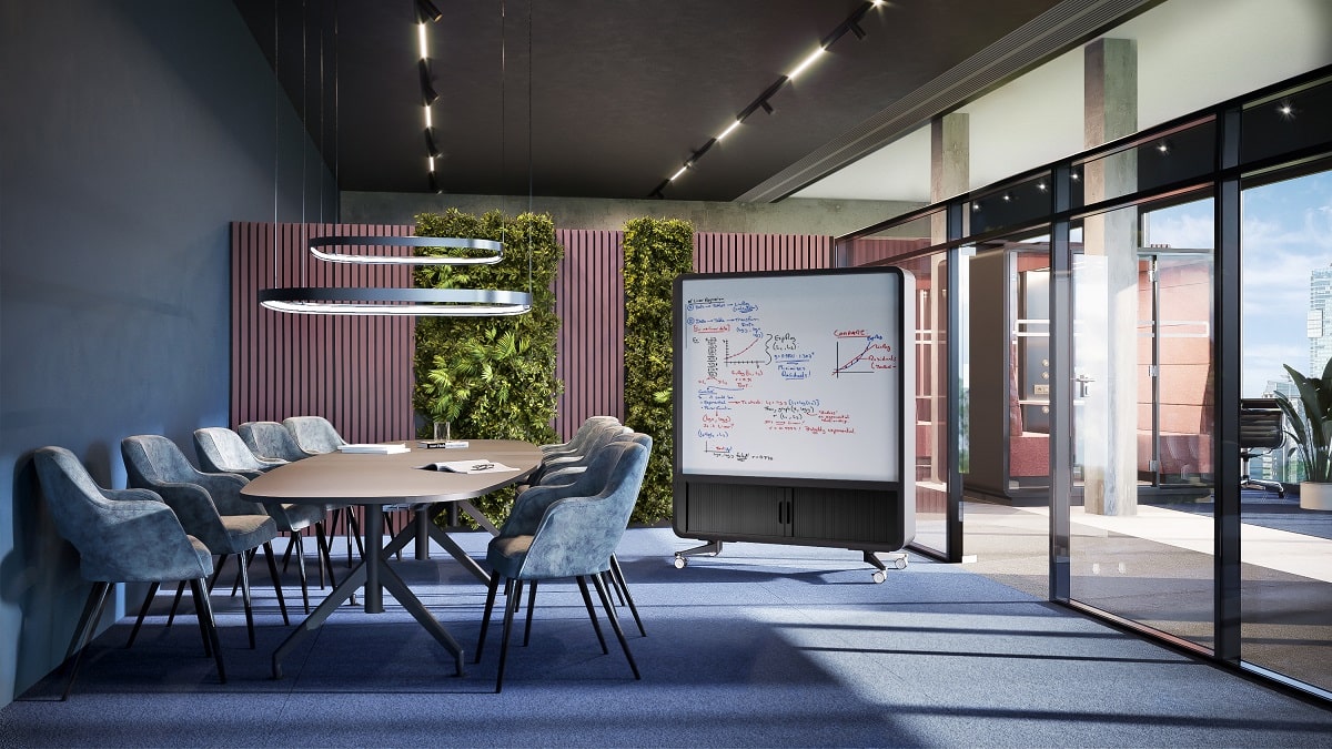 The hushWall customizable space divider enables spontaneous collaboration. It's a whiteboard on wheels that goes where the ideas flow. Perfect for visual learners.
