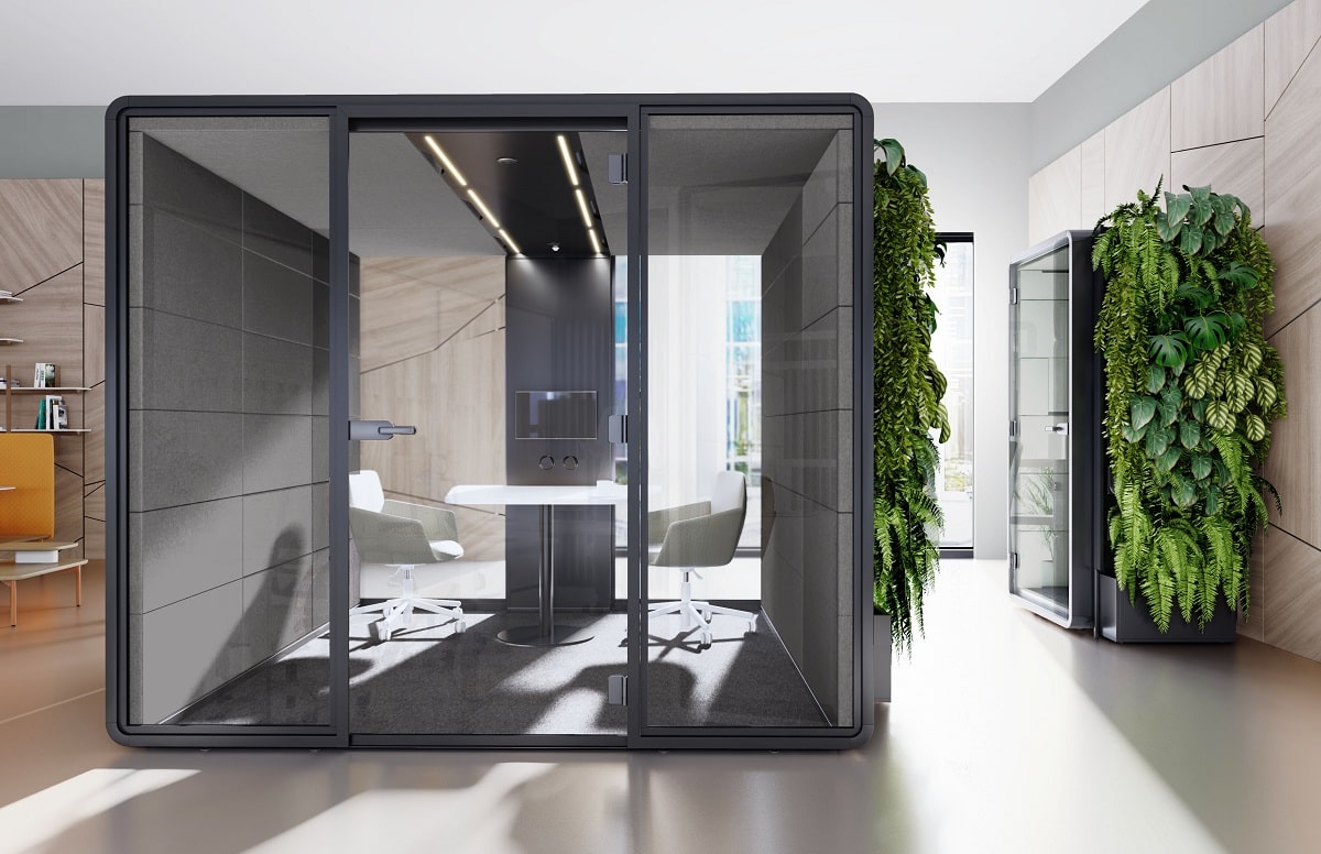 Hushoffice hushAccess.L ADA compliant office pod for open plan layouts