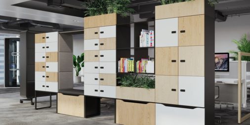 HushLock. Armoire de rangement de bureau ultra personnalisable.