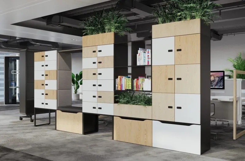 Une unité de rangement de bureau personnalisable hushLock