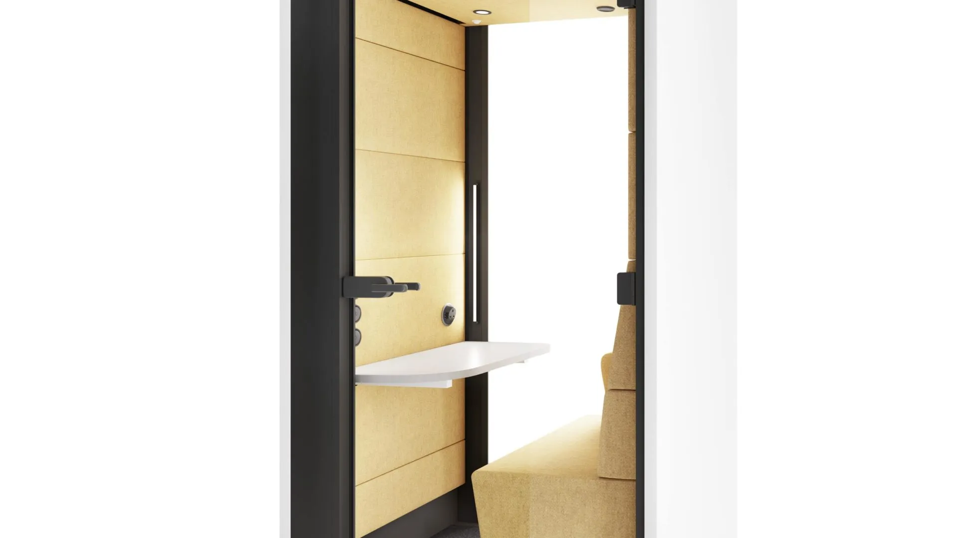 HushHybrid acoustic office booth for video calls.