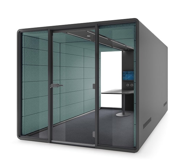 HushAccess.L wheelchair accessible acoustic office booth for 6 people