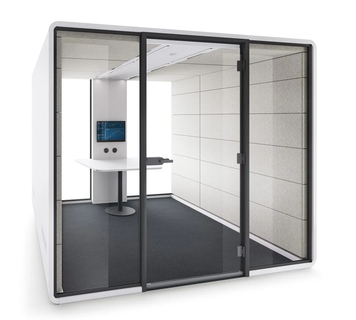 HushAccess.L est une grande cabine acoustique de bureau pour 6 personnes