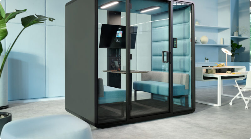 HushFree.M pod bureau acoustique sur roulettes