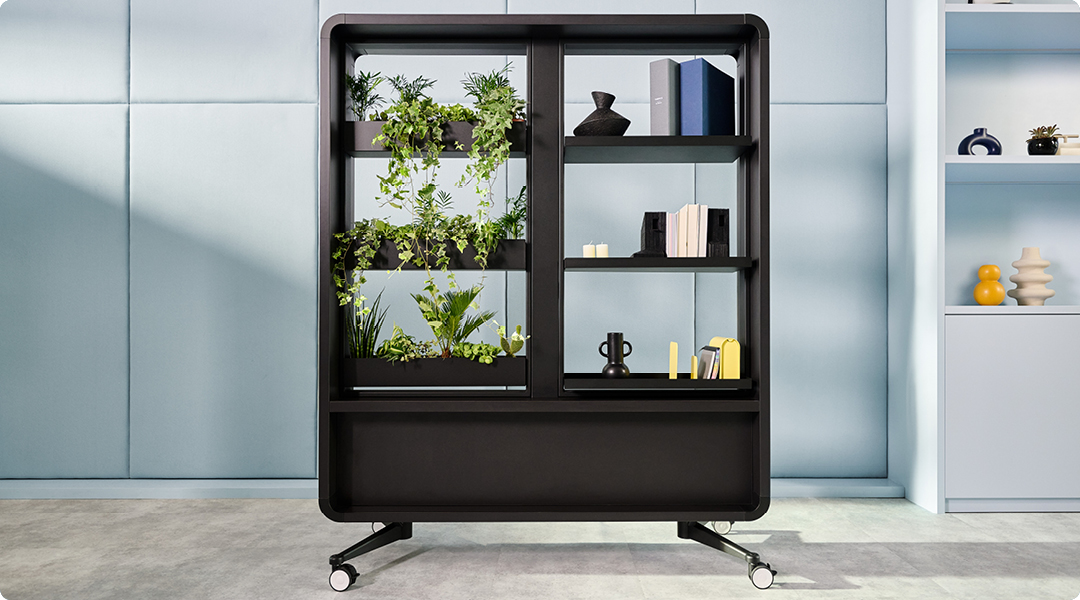 HushWall office bookcase and mobile living wall