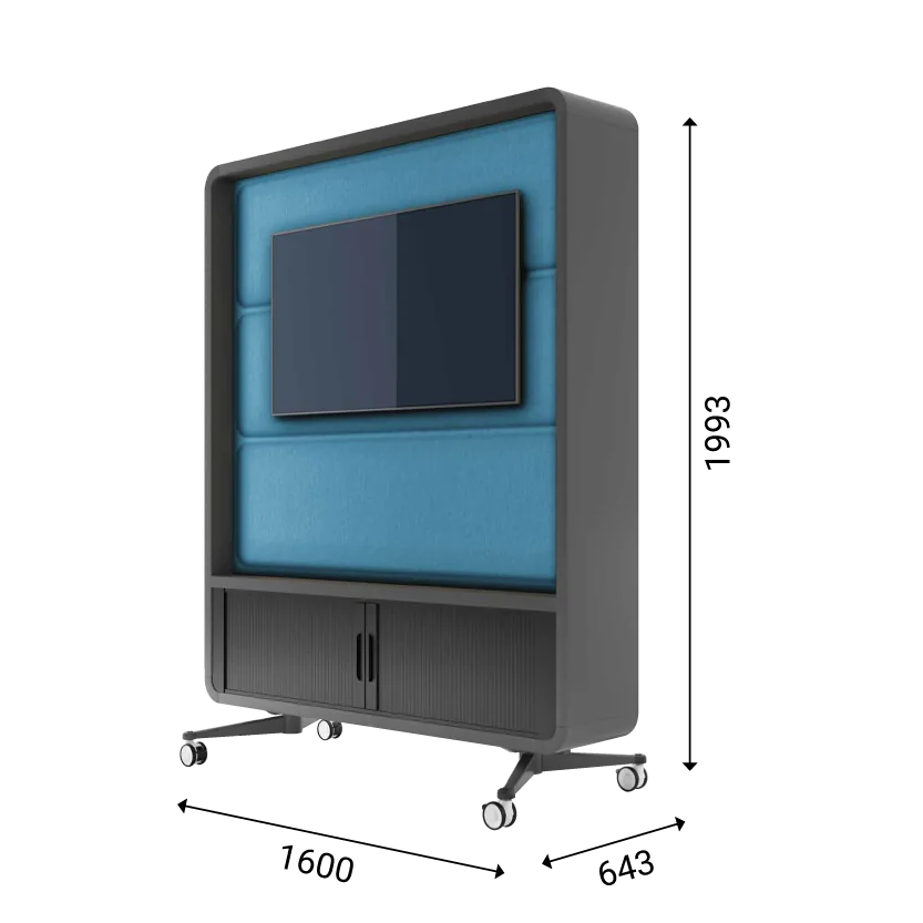 Les dimensions de la cloison bureau mobile hushWall