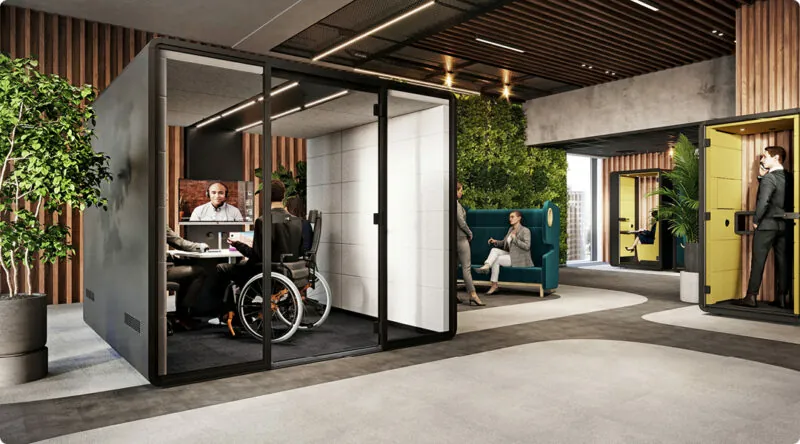 HushAccess.L acoustic meeting booth for office