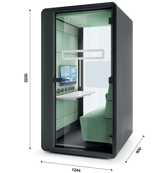 The dimensions of hushHybrid office workpod