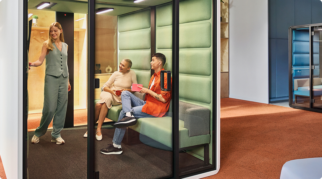 Acoustic conference pod for open plan office hushFree