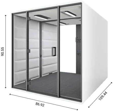 The dimensions of hushFree.L large meeting booth for office