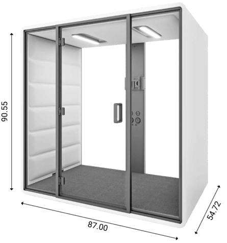 The dimensions of hushFree.M meeting booth for office