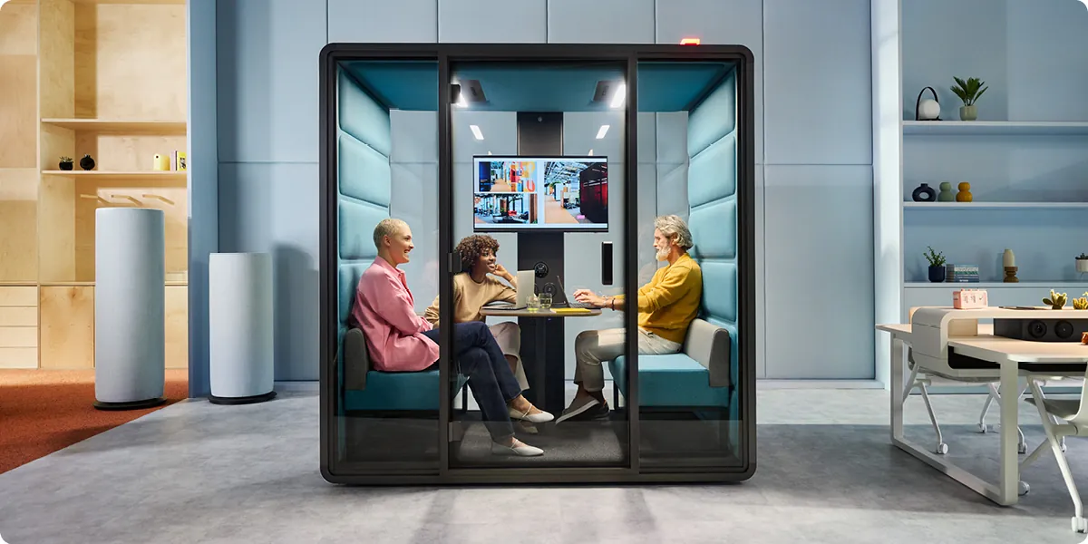 Office booths as content creation studios