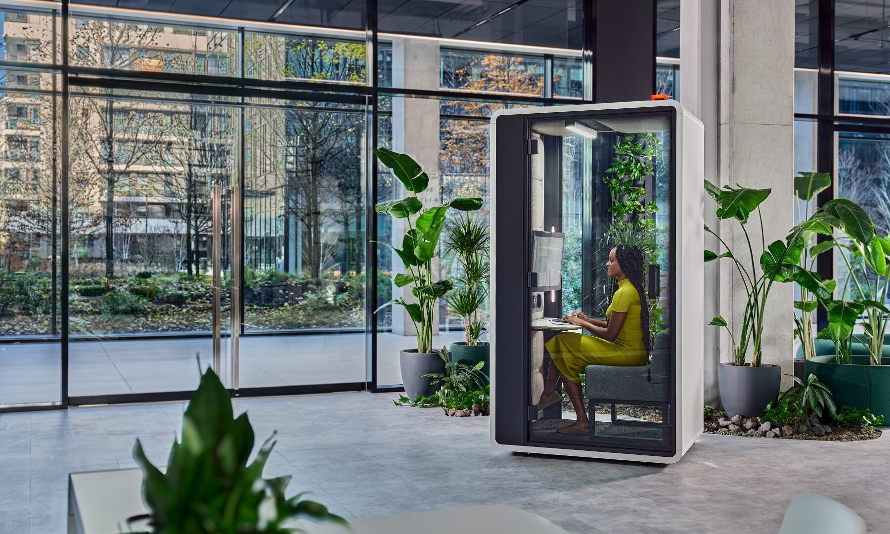 Cabine de travail acoustique hushFree.S.Hybrid aux appels