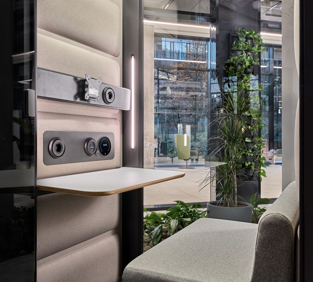 Pod téléphonique bureau acoustique pour visioconférences