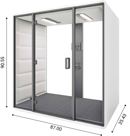 The dimensions of small meeting pod for 2 people