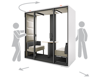 Portable office pod on wheels